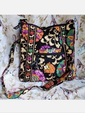 Vera Bradley SUZANI Floral Quilted Zippered Tote Crossbody Laptop Bag